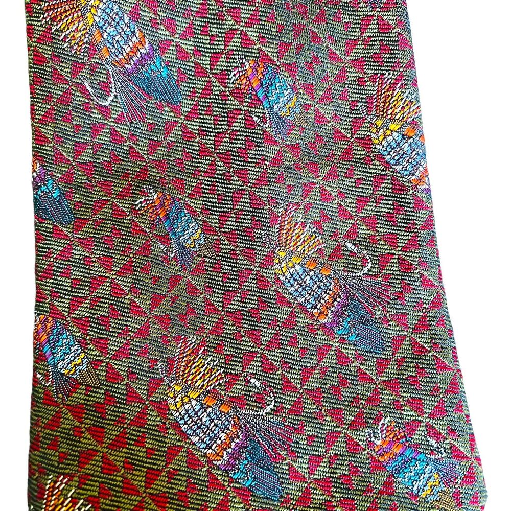 SARTORI Men's 100% Silk Necktie ITALY Designer Geometric Fly‎ Fishing Rare NEW - Picture 2 of 9